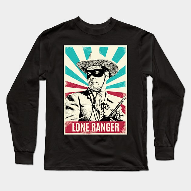 Vintage Retro The Lone Ranger Long Sleeve T-Shirt by Bengkel Band